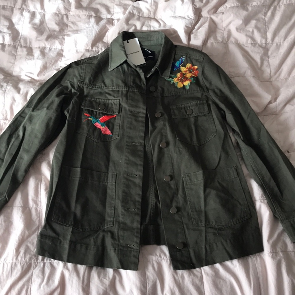 Who what wear military embroidered jacket